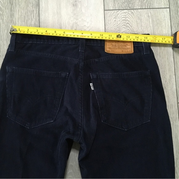 Levis 511 Trousers W31 L32 Blue Corduroy Slim Straight Cords Zip Fly - Picture 8 of 10